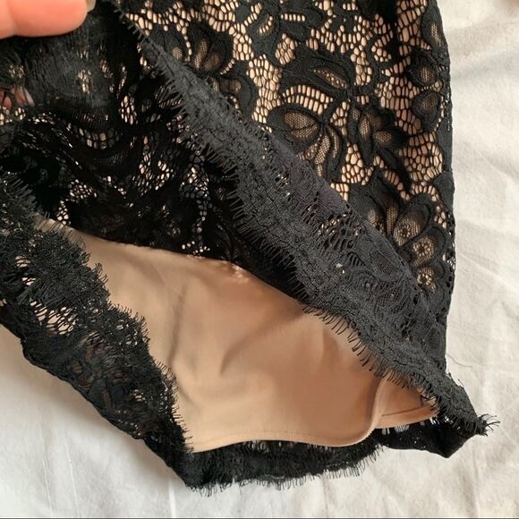 Betsy & Adam Black Lace Open Back Peplum Dress Size 2 - Picture 15 of 16